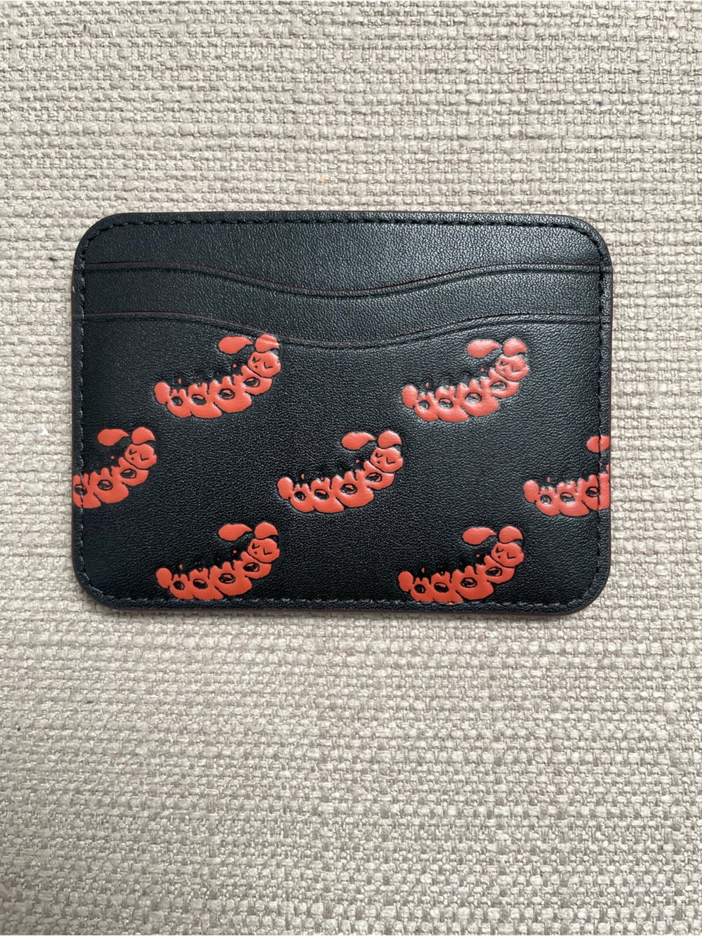 Coachtopia Wavy Card Case In Coachtopia Leather With Caterpillar Print NWT